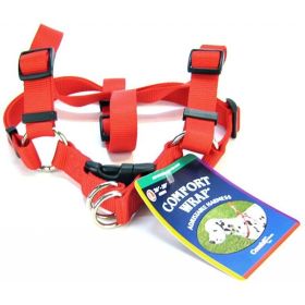 Tuff Collar Comfort Wrap Nylon Adjustable Harness - Red - Large (Girth Size 26"-40")