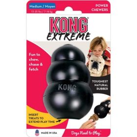 KONG Extreme KONG Dog Toy - Black - Medium - Dogs 15-35 lbs (3.5" Tall x 1" Diameter)