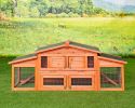 71' Large Wooden Rabbit Hutch Small Animal House with 2 Run Play Area