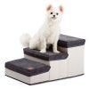 3 Tiers Foldable Dog Stairs,Pet Steps for Small to Medium Dogs,Dog Ladder