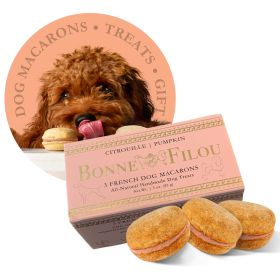 Dog Macarons - Count of 3 (Dog Treats | Dog Gifts) (Flavor: Pumpkin)