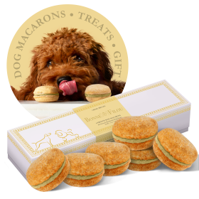 Dog Macarons - Count of 6 (Dog Treats | Dog Gifts) (Flavor: Creme Brulee)